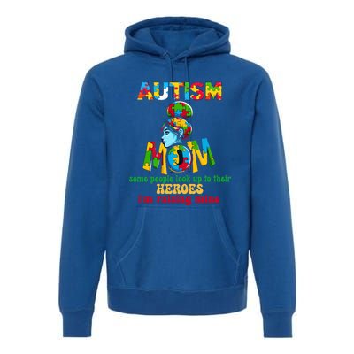 Autism Mom Raising Hero Gift Premium Hoodie