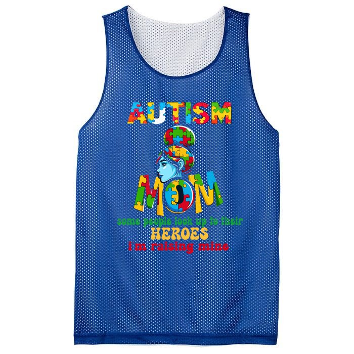 Autism Mom Raising Hero Gift Mesh Reversible Basketball Jersey Tank