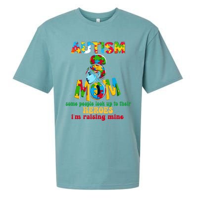 Autism Mom Raising Hero Gift Sueded Cloud Jersey T-Shirt