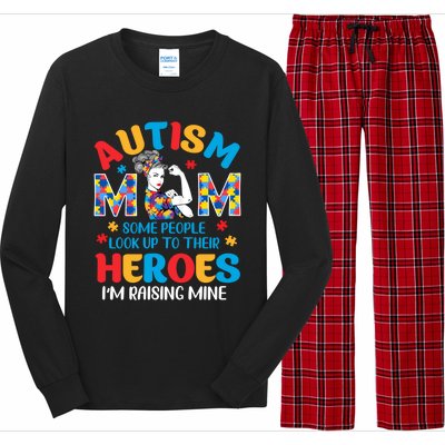 Autism Mom Raising Hero Unbreakable Mother Autism Awareness Cool Gift Long Sleeve Pajama Set