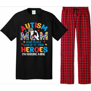 Autism Mom Raising Hero Unbreakable Mother Autism Awareness Cool Gift Pajama Set