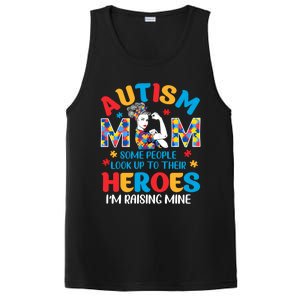 Autism Mom Raising Hero Unbreakable Mother Autism Awareness Cool Gift PosiCharge Competitor Tank