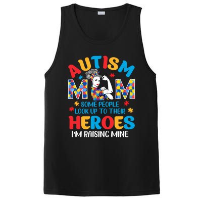 Autism Mom Raising Hero Unbreakable Mother Autism Awareness Cool Gift PosiCharge Competitor Tank