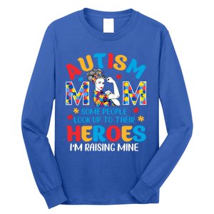 Autism Mom Raising Hero Unbreakable Mother Autism Awareness Cool Gift Long Sleeve Shirt