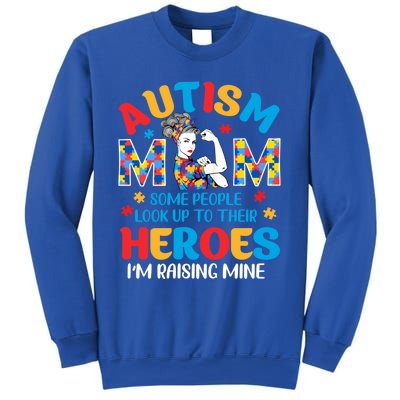 Autism Mom Raising Hero Unbreakable Mother Autism Awareness Cool Gift Sweatshirt