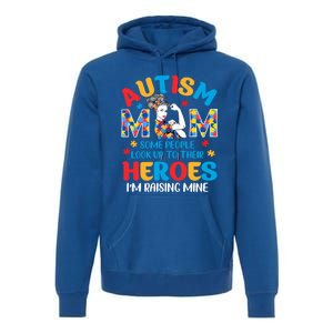 Autism Mom Raising Hero Unbreakable Mother Autism Awareness Cool Gift Premium Hoodie