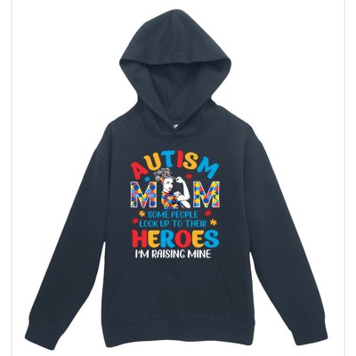 Autism Mom Raising Hero Unbreakable Mother Autism Awareness Cool Gift Urban Pullover Hoodie