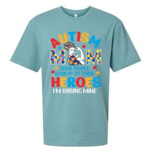 Autism Mom Raising Hero Unbreakable Mother Autism Awareness Cool Gift Sueded Cloud Jersey T-Shirt