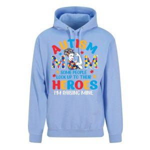 Autism Mom Raising Hero Unbreakable Mother Autism Awareness Cool Gift Unisex Surf Hoodie