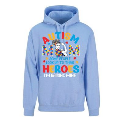 Autism Mom Raising Hero Unbreakable Mother Autism Awareness Cool Gift Unisex Surf Hoodie