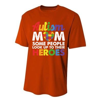 Autism Mom Raising My Hero Autism Awareness Puzzle Heart Cute Gift Performance Sprint T-Shirt