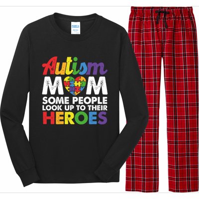 Autism Mom Raising My Hero Autism Awareness Puzzle Heart Cute Gift Long Sleeve Pajama Set