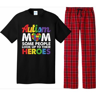 Autism Mom Raising My Hero Autism Awareness Puzzle Heart Cute Gift Pajama Set