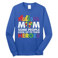 Autism Mom Raising My Hero Autism Awareness Puzzle Heart Cute Gift Long Sleeve Shirt