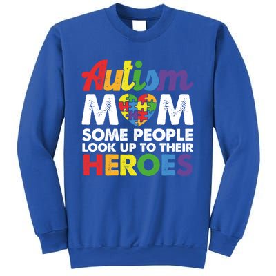 Autism Mom Raising My Hero Autism Awareness Puzzle Heart Cute Gift Sweatshirt