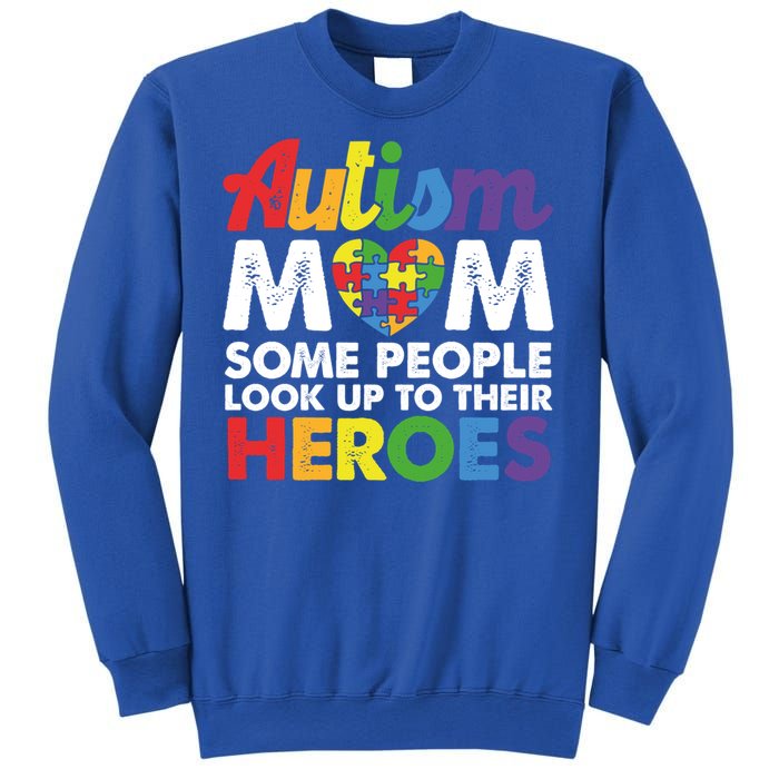 Autism Mom Raising My Hero Autism Awareness Puzzle Heart Cute Gift Sweatshirt