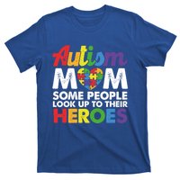 Autism Mom Raising My Hero Autism Awareness Puzzle Heart Cute Gift T-Shirt