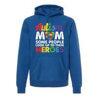 Autism Mom Raising My Hero Autism Awareness Puzzle Heart Cute Gift Premium Hoodie