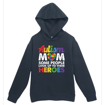 Autism Mom Raising My Hero Autism Awareness Puzzle Heart Cute Gift Urban Pullover Hoodie