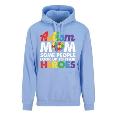 Autism Mom Raising My Hero Autism Awareness Puzzle Heart Cute Gift Unisex Surf Hoodie