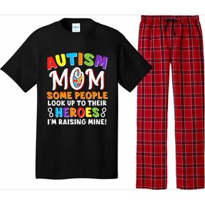 Autism Mom Raising My Son Hero Autism Awareness Ribbon Gift Pajama Set