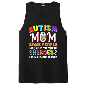 Autism Mom Raising My Son Hero Autism Awareness Ribbon Gift PosiCharge Competitor Tank