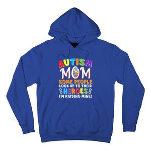 Autism Mom Raising My Son Hero Autism Awareness Ribbon Gift Hoodie