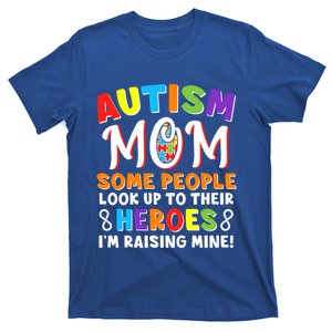 Autism Mom Raising My Son Hero Autism Awareness Ribbon Gift T-Shirt