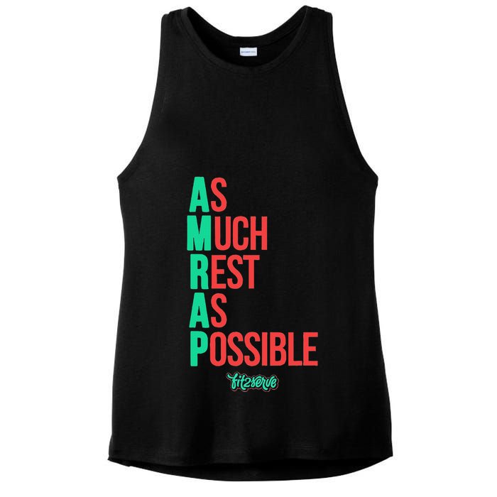 As Much Rest As Possible Amrap Funny Fit2serve Ladies PosiCharge Tri-Blend Wicking Tank