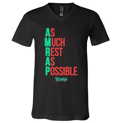 As Much Rest As Possible Amrap Funny Fit2serve V-Neck T-Shirt