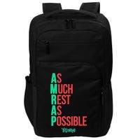 As Much Rest As Possible Amrap Funny Fit2serve Impact Tech Backpack