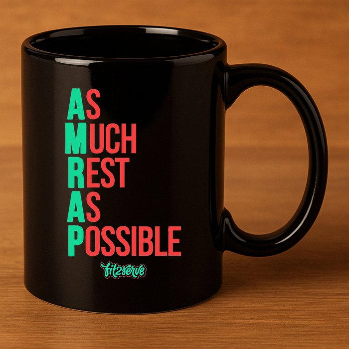 As Much Rest As Possible Amrap Funny Fit2serve 11oz C Handle Ceramic Mug