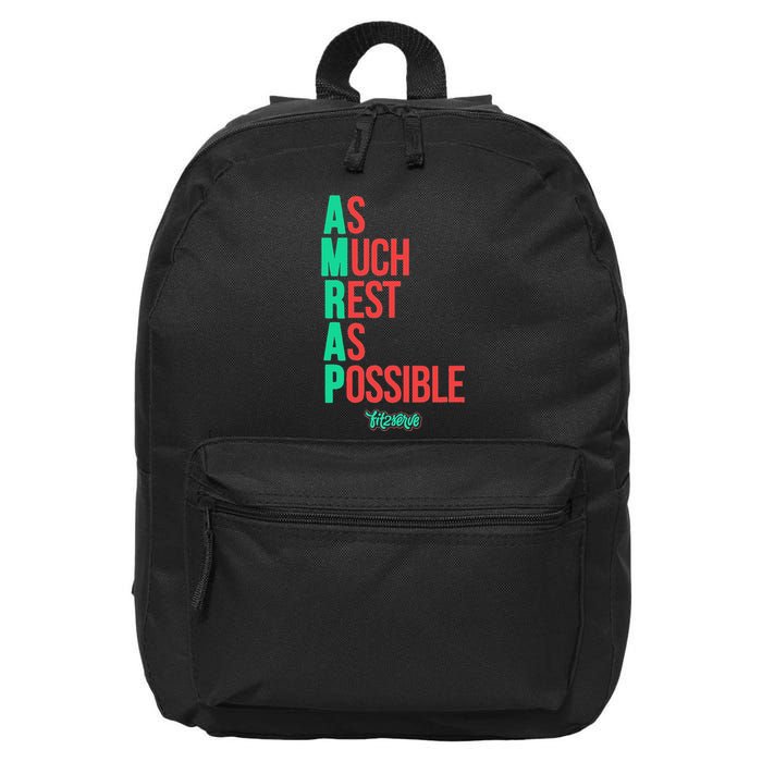 As Much Rest As Possible Amrap Funny Fit2serve 16 in Basic Backpack