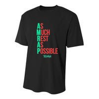 As Much Rest As Possible Amrap Funny Fit2serve Youth Performance Sprint T-Shirt