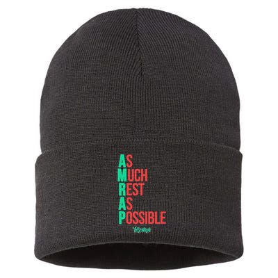 As Much Rest As Possible Amrap Funny Fit2serve Sustainable Knit Beanie
