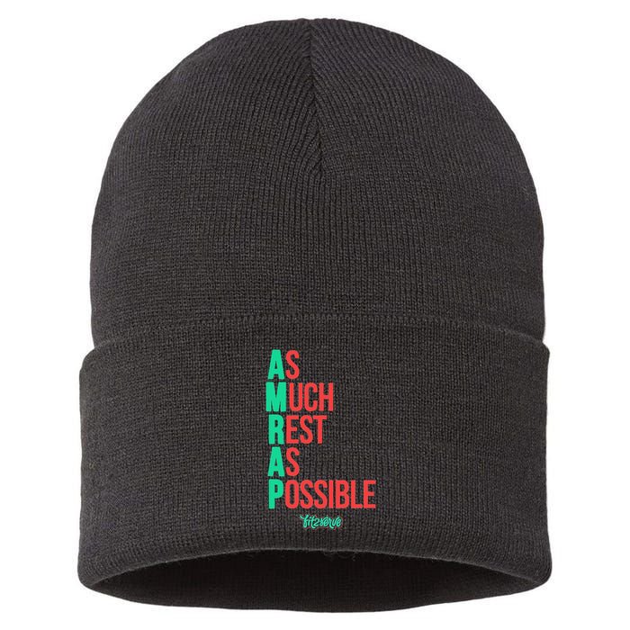 As Much Rest As Possible Amrap Funny Fit2serve Sustainable Knit Beanie