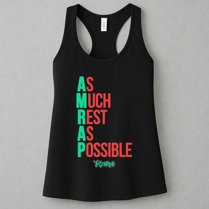As Much Rest As Possible Amrap Funny Fit2serve Womens Tank Top