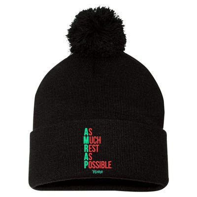 As Much Rest As Possible Amrap Funny Fit2serve Pom Pom 12in Knit Beanie