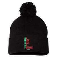 As Much Rest As Possible Amrap Funny Fit2serve Pom Pom 12in Knit Beanie
