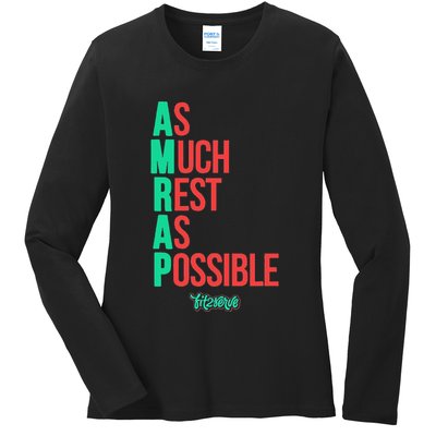 As Much Rest As Possible Amrap Funny Fit2serve Ladies Long Sleeve Shirt