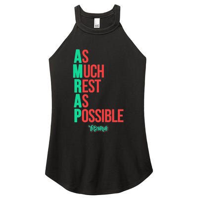 As Much Rest As Possible Amrap Funny Fit2serve Women's Perfect Tri Rocker Tank