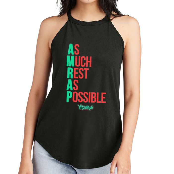 As Much Rest As Possible Amrap Funny Fit2serve Women's Perfect Tri Rocker Tank