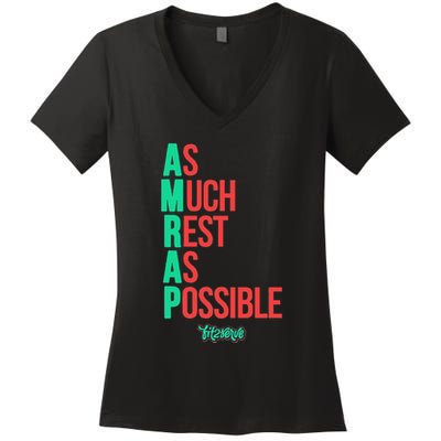 As Much Rest As Possible Amrap Funny Fit2serve Women's V-Neck T-Shirt