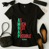 As Much Rest As Possible Amrap Funny Fit2serve Women's V-Neck T-Shirt