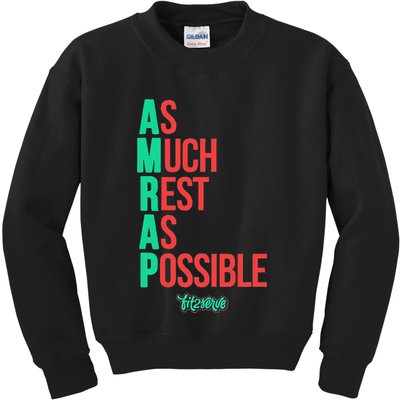 As Much Rest As Possible Amrap Funny Fit2serve Kids Sweatshirt