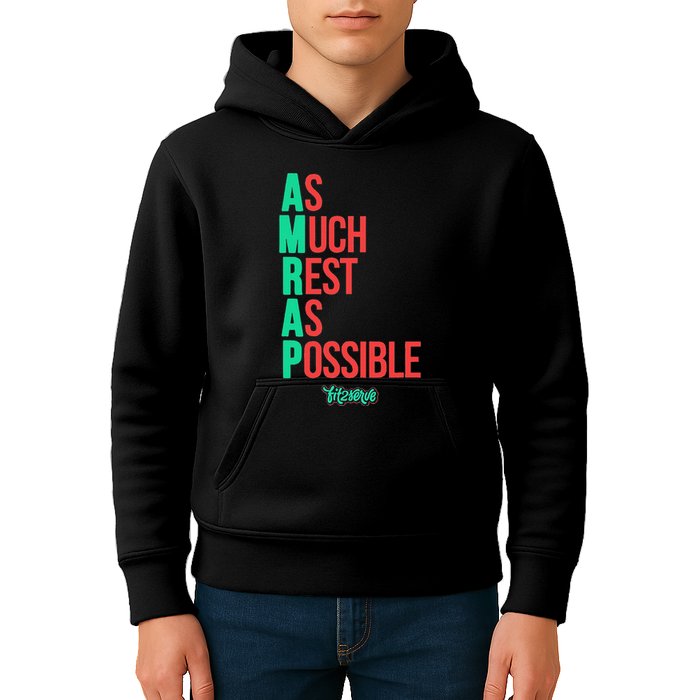 As Much Rest As Possible Amrap Funny Fit2serve Kids Hoodie