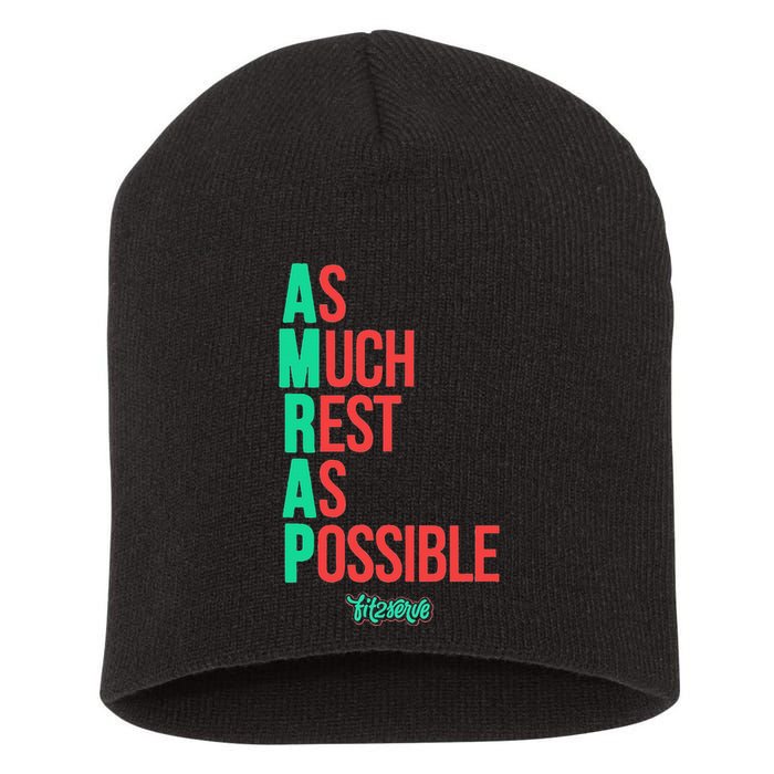 As Much Rest As Possible Amrap Funny Fit2serve Short Acrylic Beanie