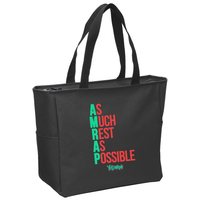 As Much Rest As Possible Amrap Funny Fit2serve Zip Tote Bag