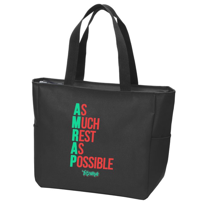 As Much Rest As Possible Amrap Funny Fit2serve Zip Tote Bag