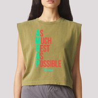 As Much Rest As Possible Amrap Funny Fit2serve Garment-Dyed Women's Muscle Tee